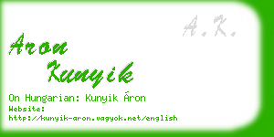 aron kunyik business card